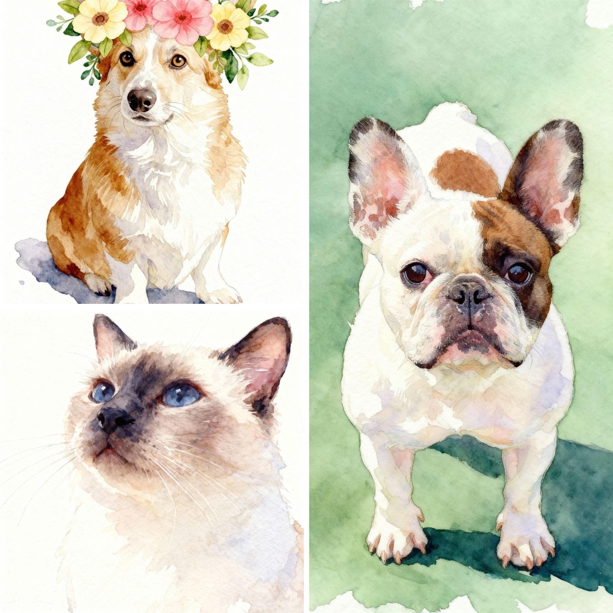Watercolor Pet Portrait Collection JesTeeTime
