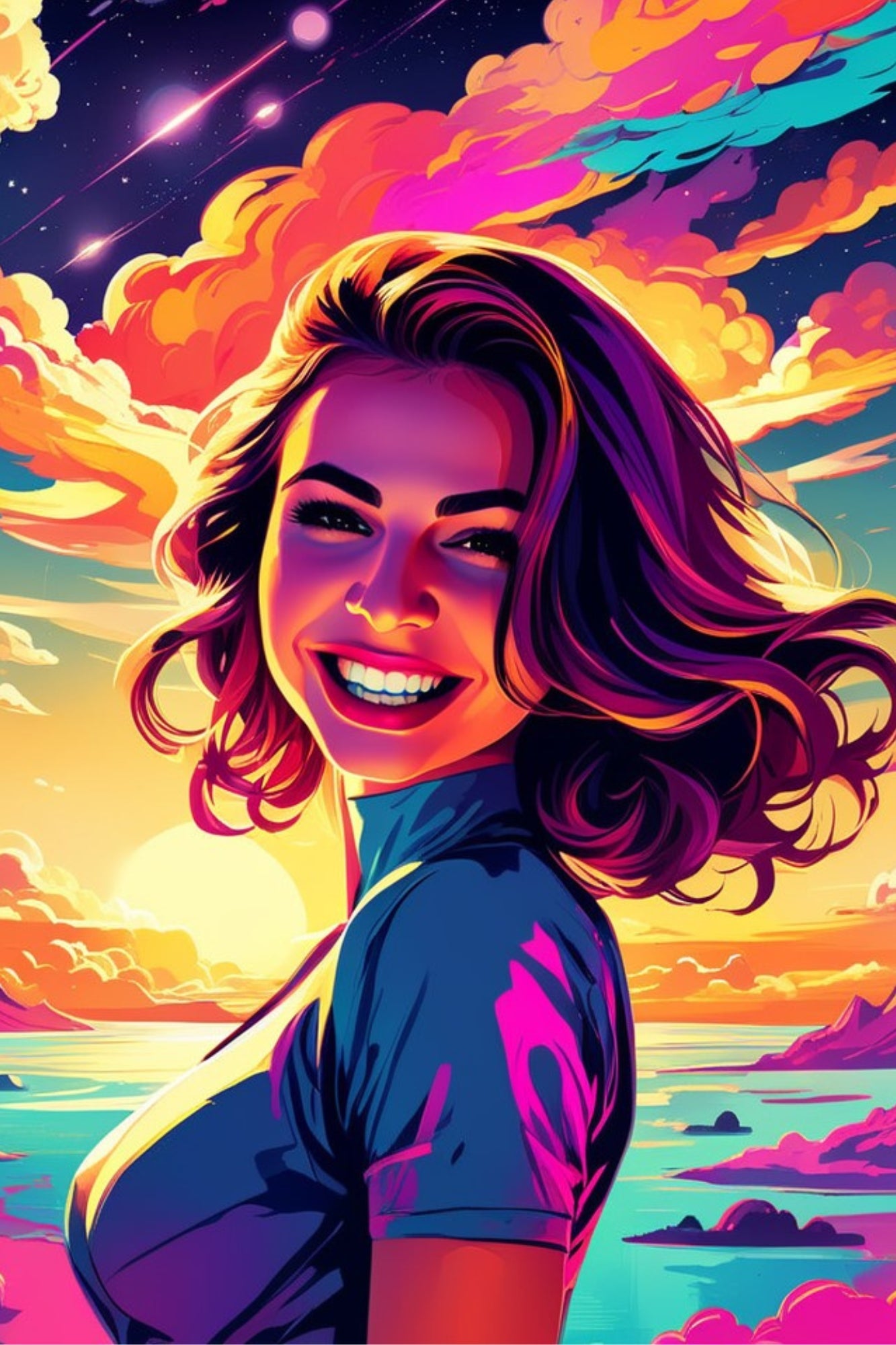 Custom Pop Art Canvas for her – Personalized Digital Portrait