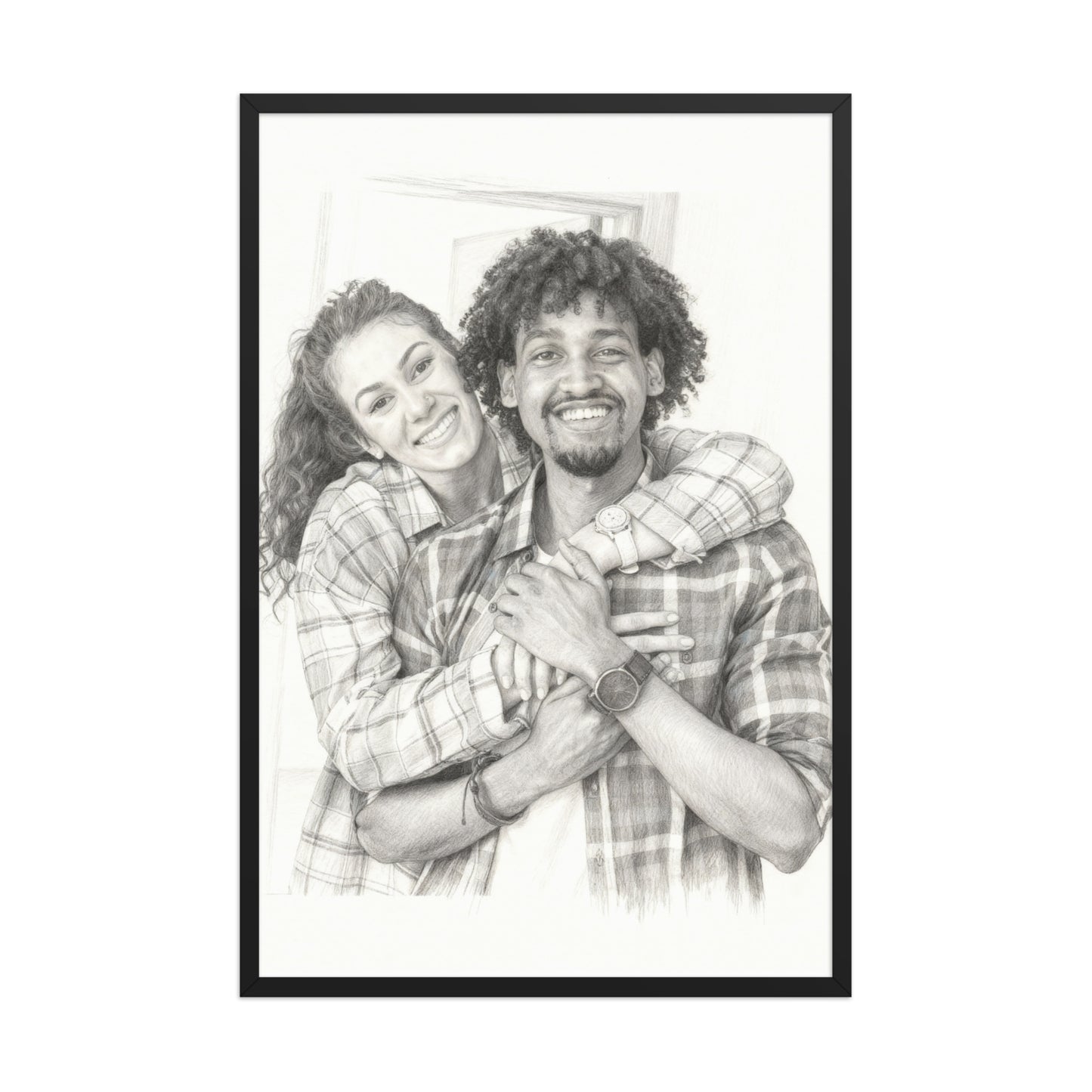 Custom Pencil Couple Portrait