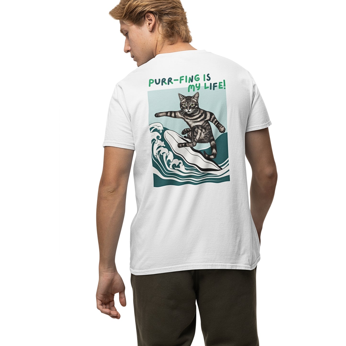 Cool Cat Series: Surfing Cat Unisex T-shirt