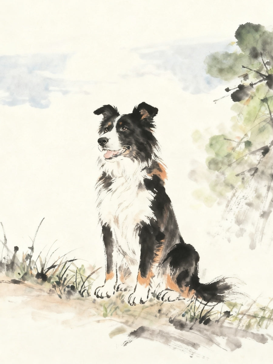 Custom Ink Wash Pet Portrait