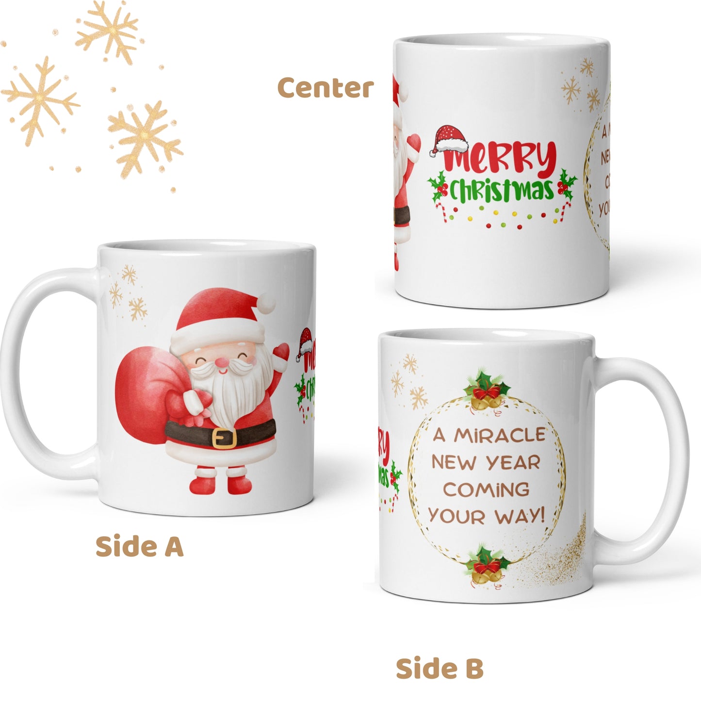 Festive Christmas White Glossy Mug - Perfect Holiday Gift