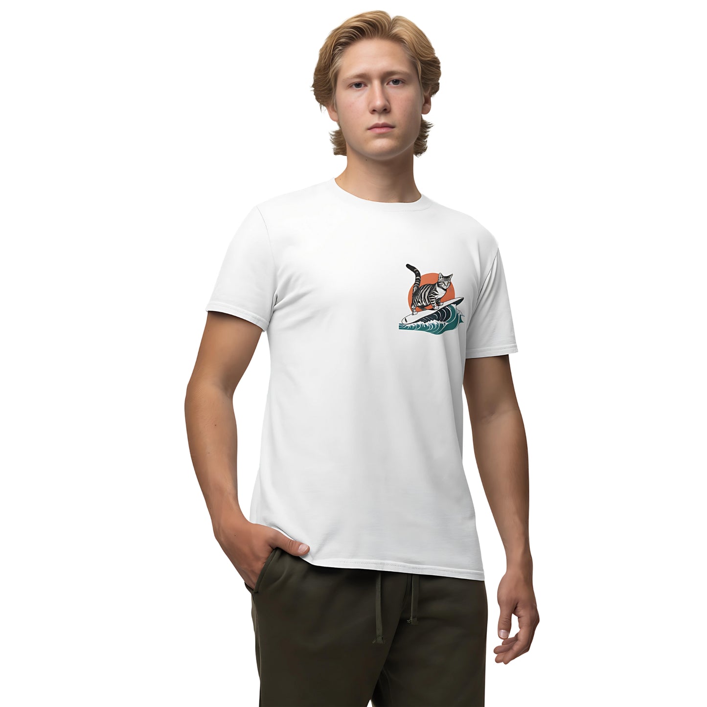 Cool Cat Series: Surfing Cat Unisex T-shirt