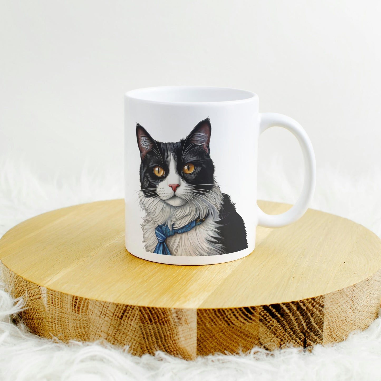 The Tuxedo Cat - White glossy mug