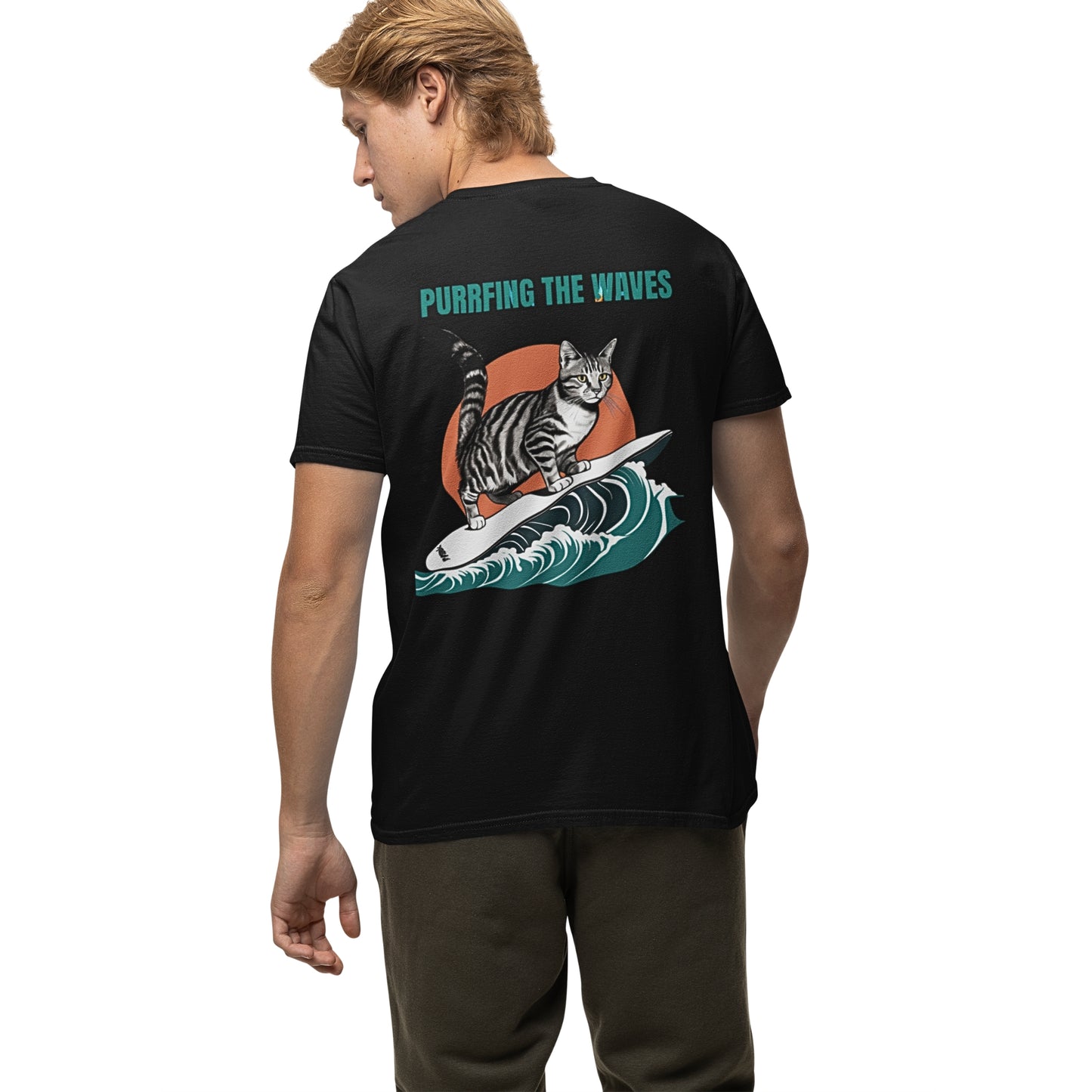 Cool Cat Series: Surfing Cat Unisex T-shirt