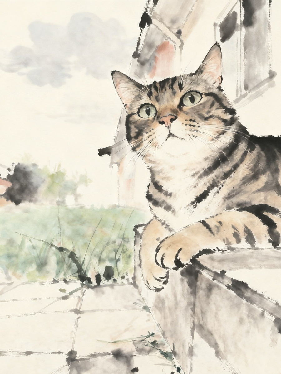 Custom Ink Wash Pet Portrait