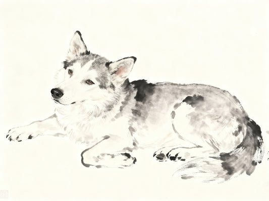 Custom Ink Wash Pet Portrait