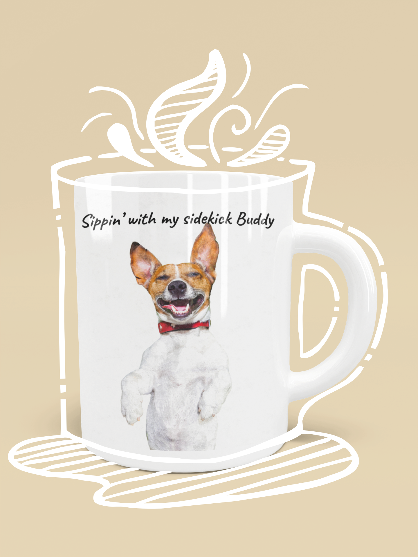 Dog mug with message