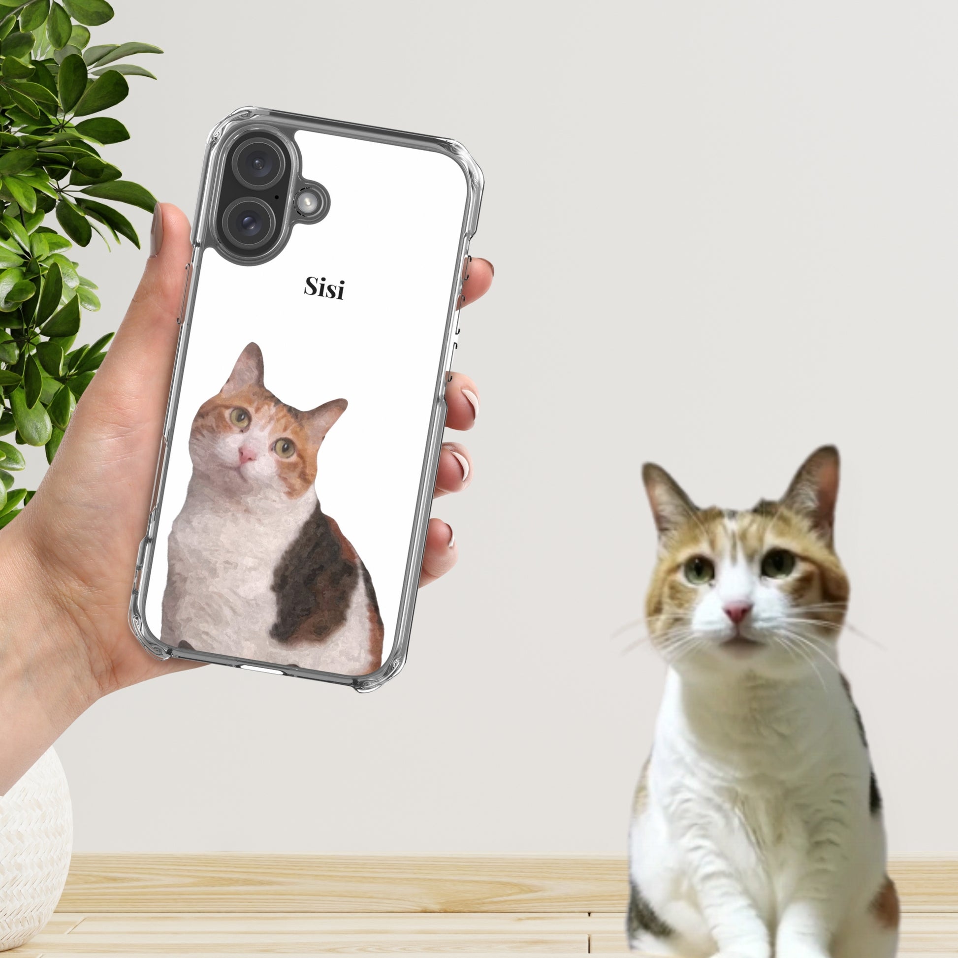 Custom pet phone case - iPhone Clear Case featuring a Cat portrait