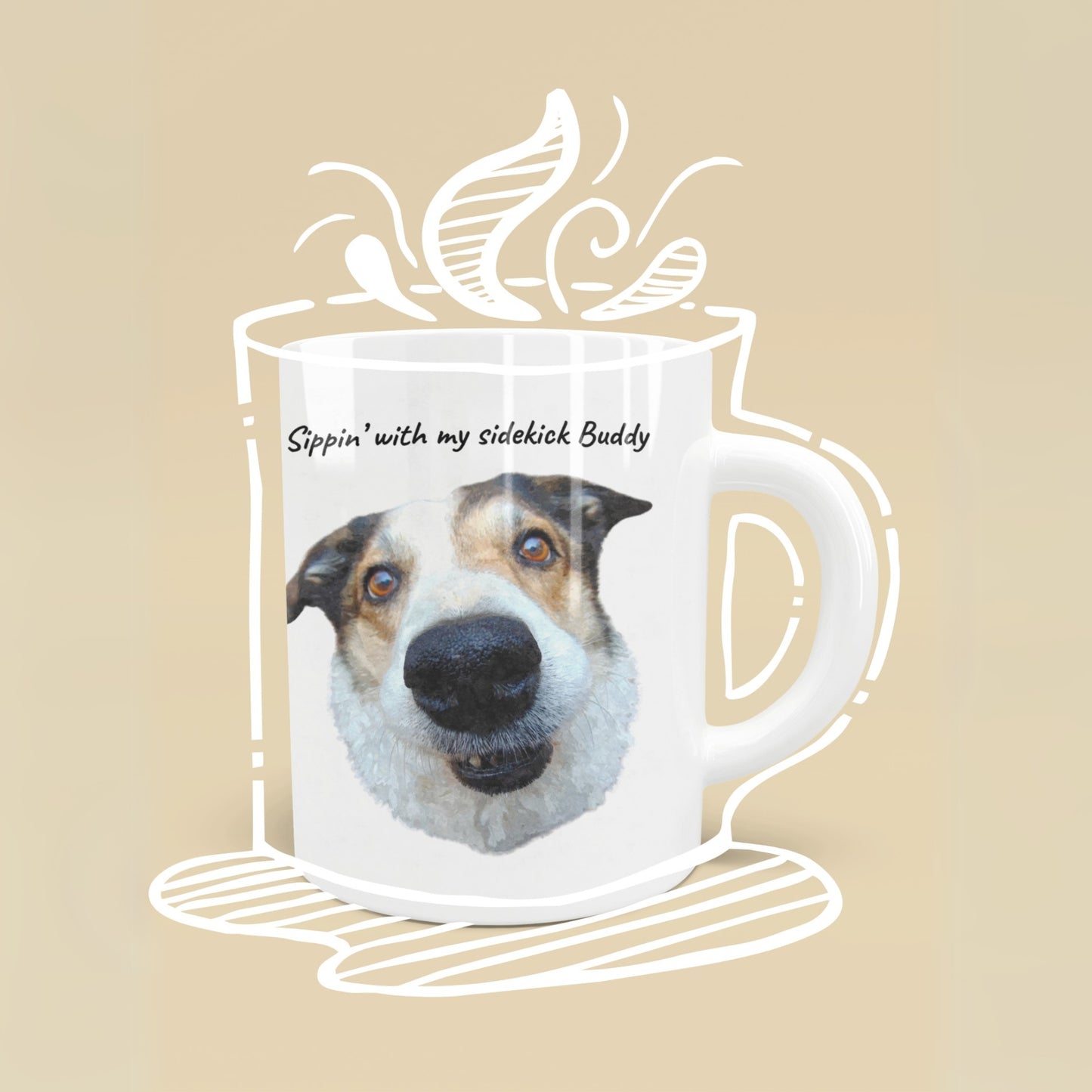 A custom dog mug