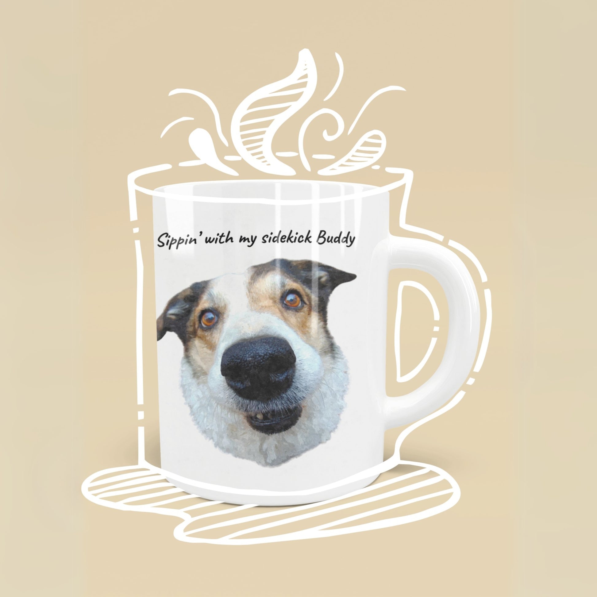 A custom dog mug