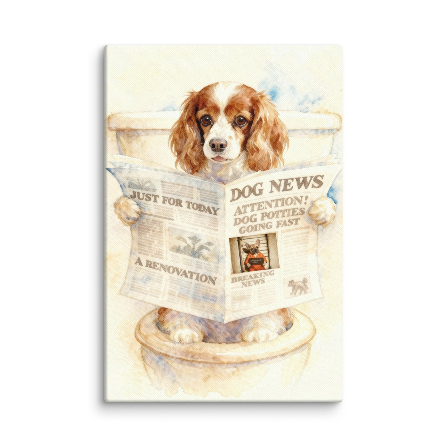 Bathroom Pet Portrait - Morning Toilet Moment