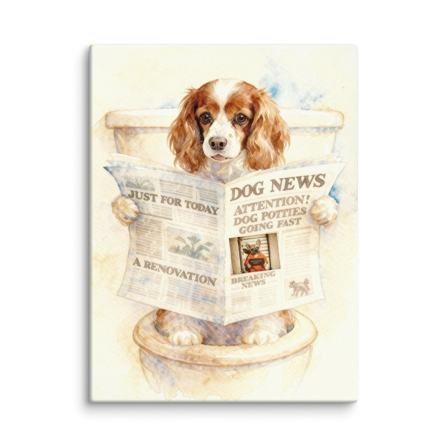 Bathroom Pet Portrait - Morning Toilet Moment