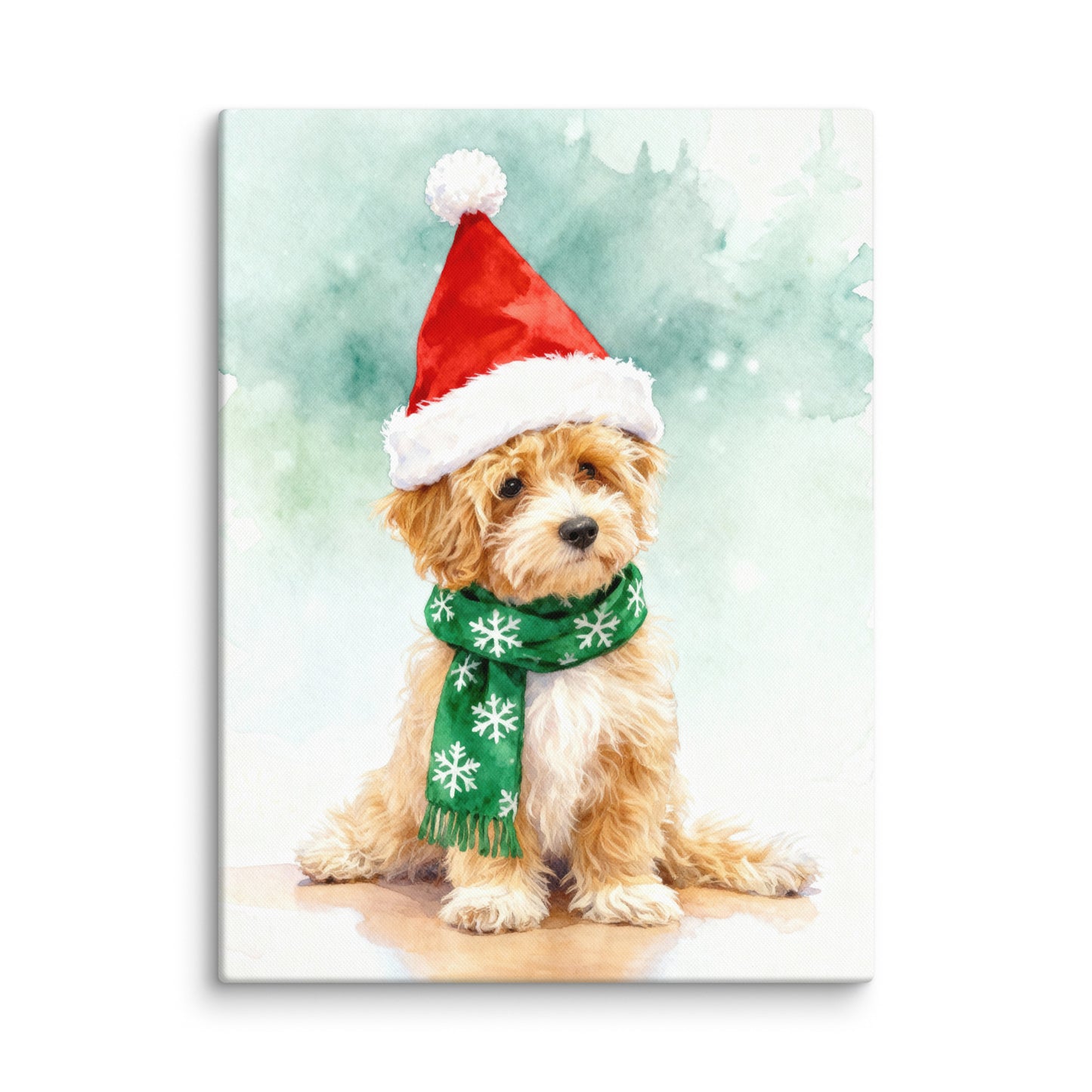Christmas Pet Portrait – Watercolor Style