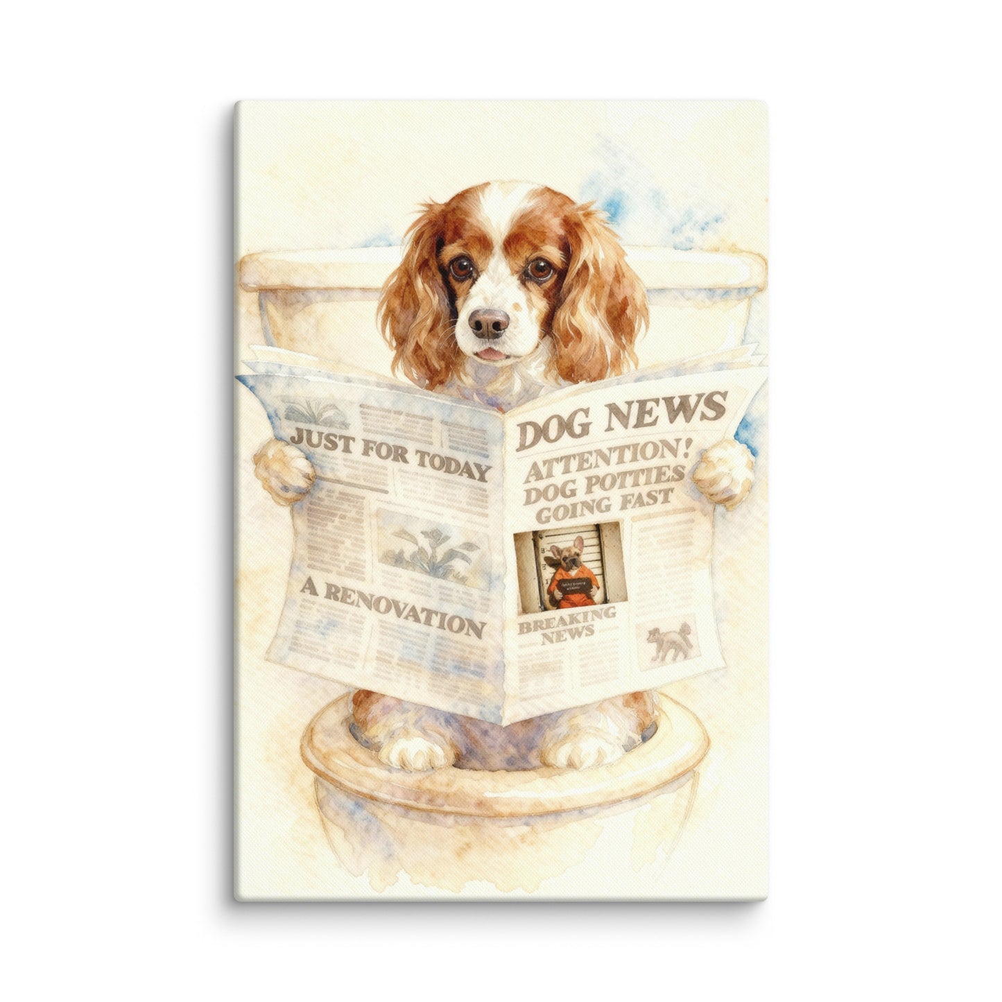 Bathroom Pet Portrait - Morning Toilet Moment