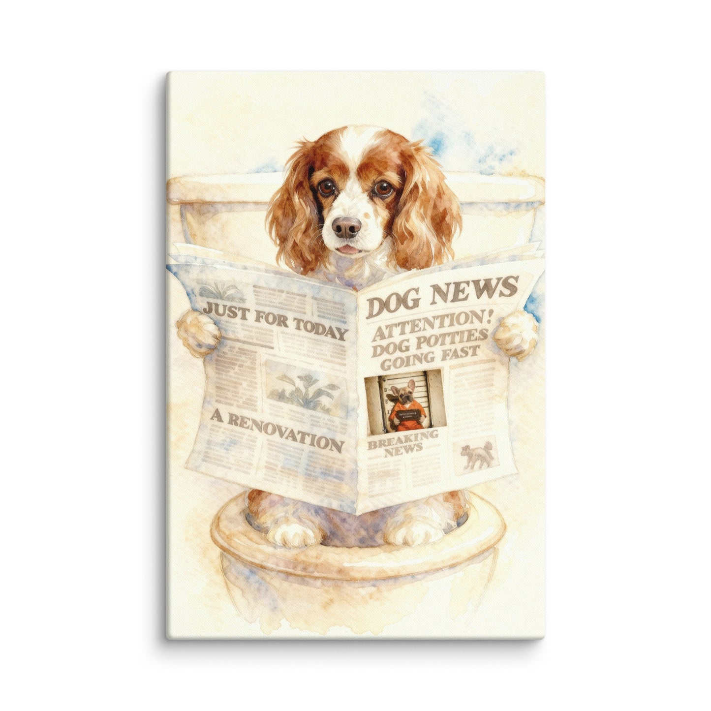 Bathroom Pet Portrait - Morning Toilet Moment