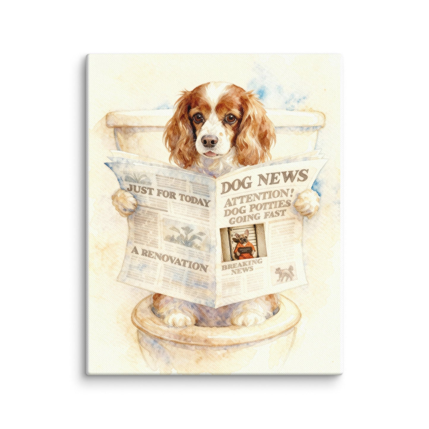 Bathroom Pet Portrait - Morning Toilet Moment