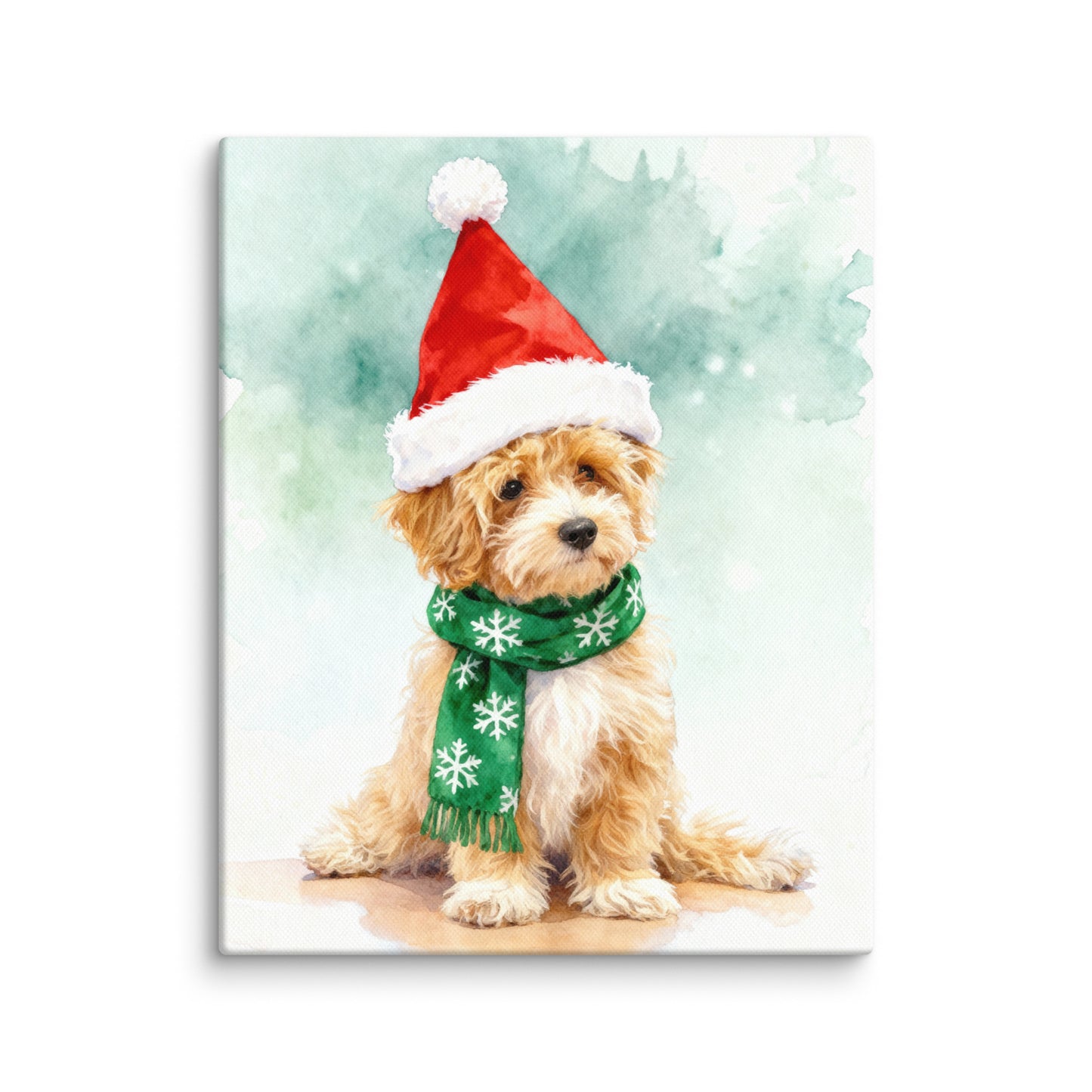 Christmas Pet Portrait – Watercolor Style