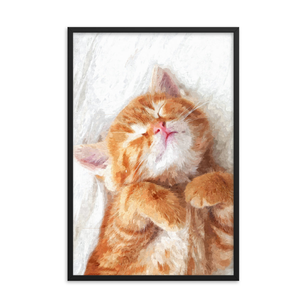 custom pet portrait Cat Portrait on framed poster