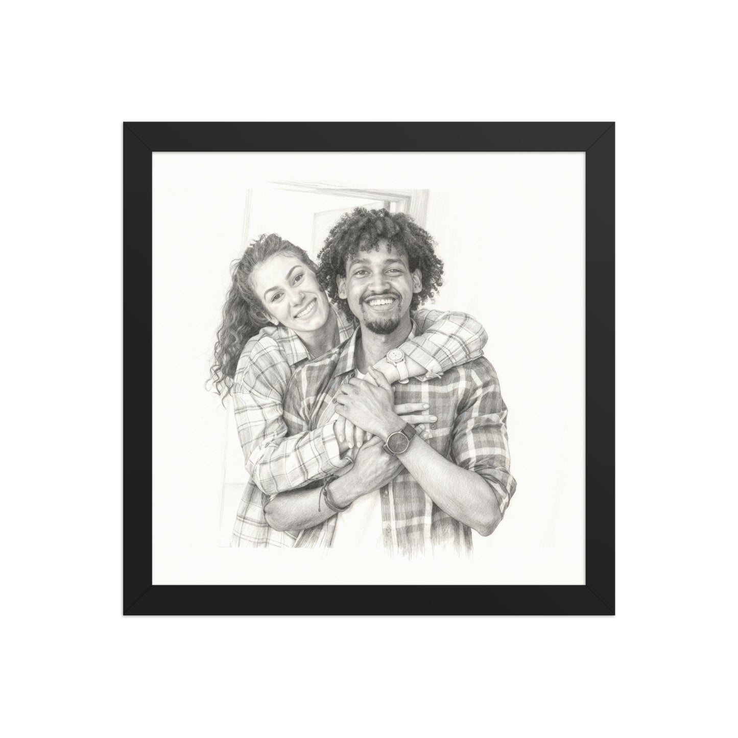 Custom Pencil Couple Portrait