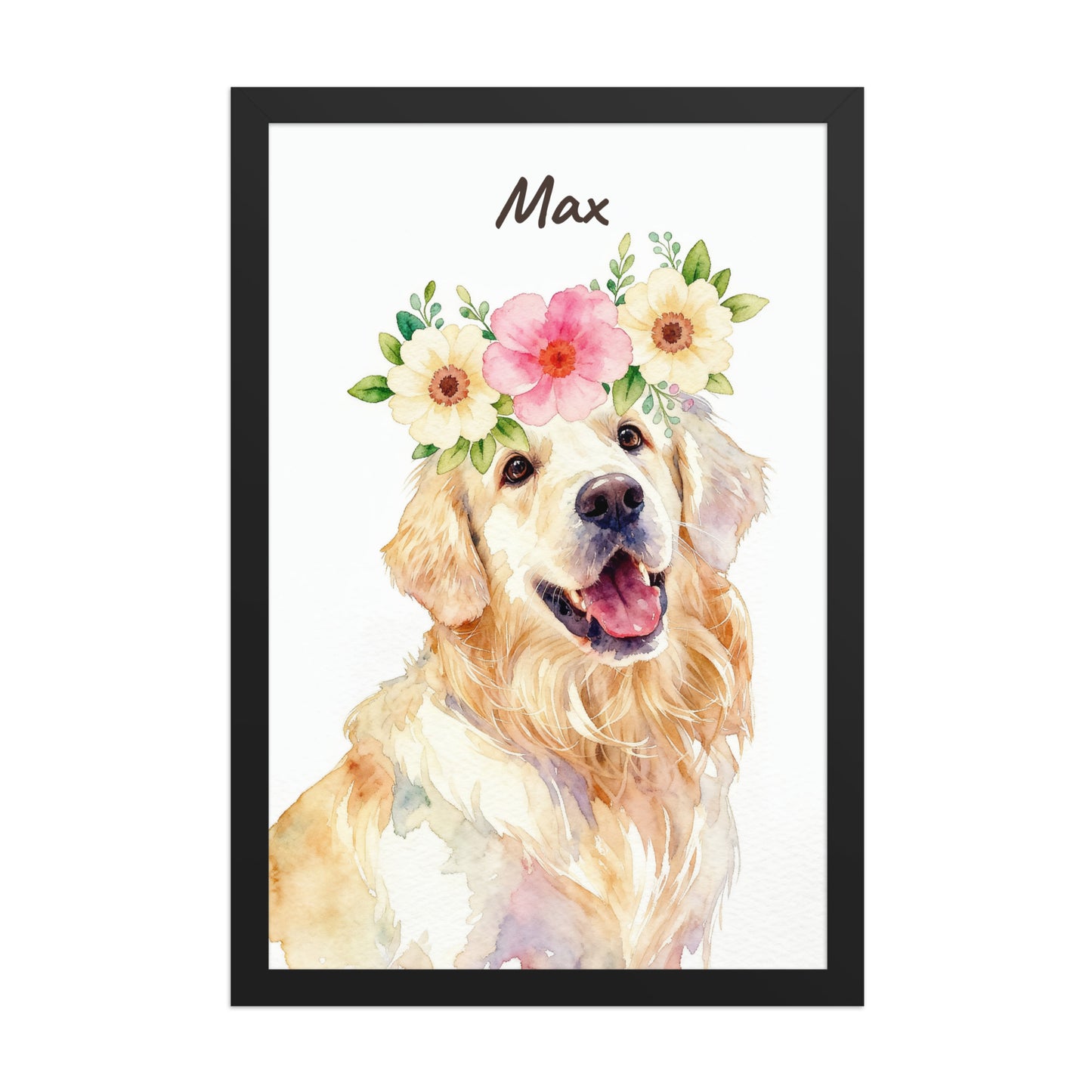 Pet Portrait with Flower Crown