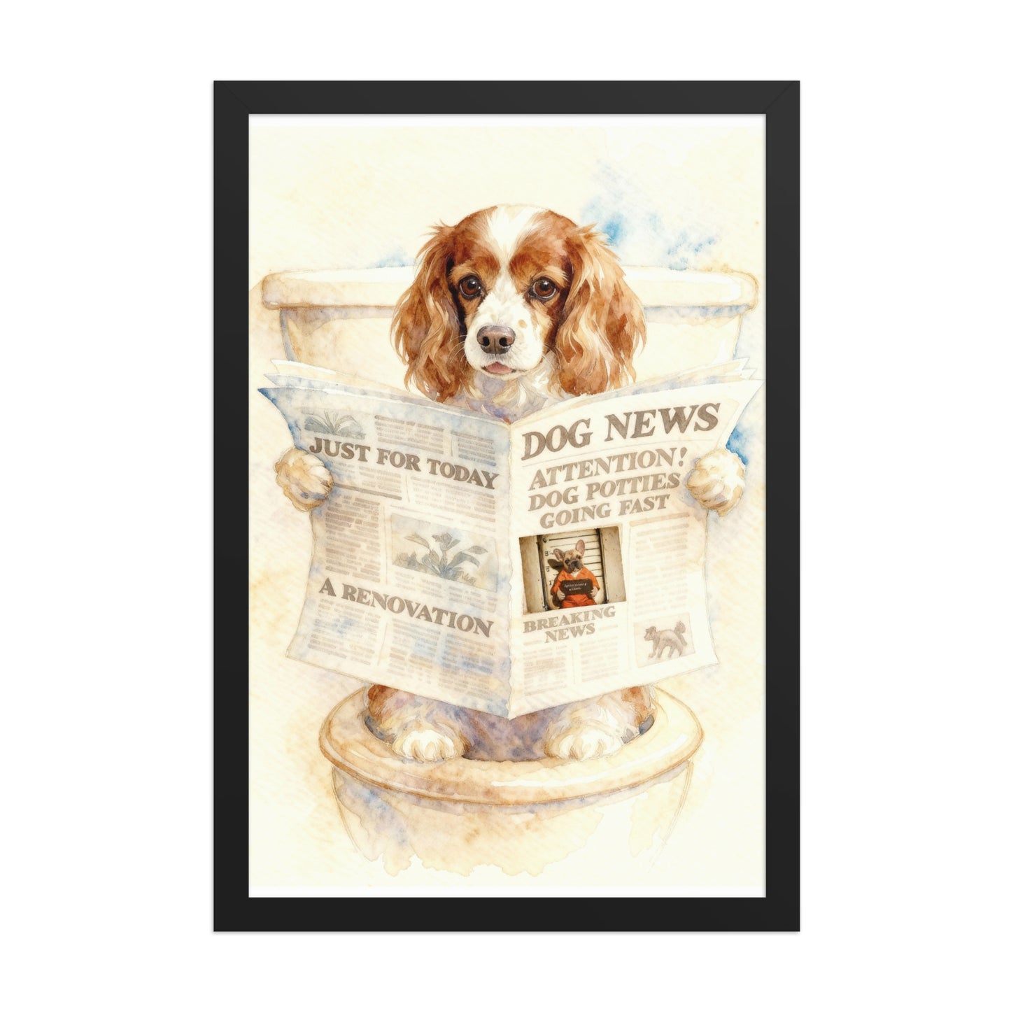 Bathroom Pet Portrait - Morning Toilet Moment