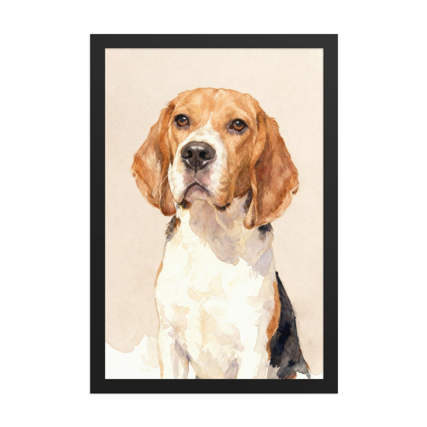 Custom Modern Pet Portrait – Watercolor Style, Solid Background