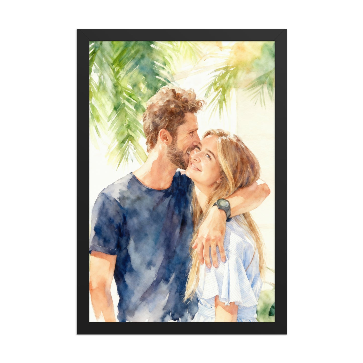 Custom Watercolor Couple Portrait