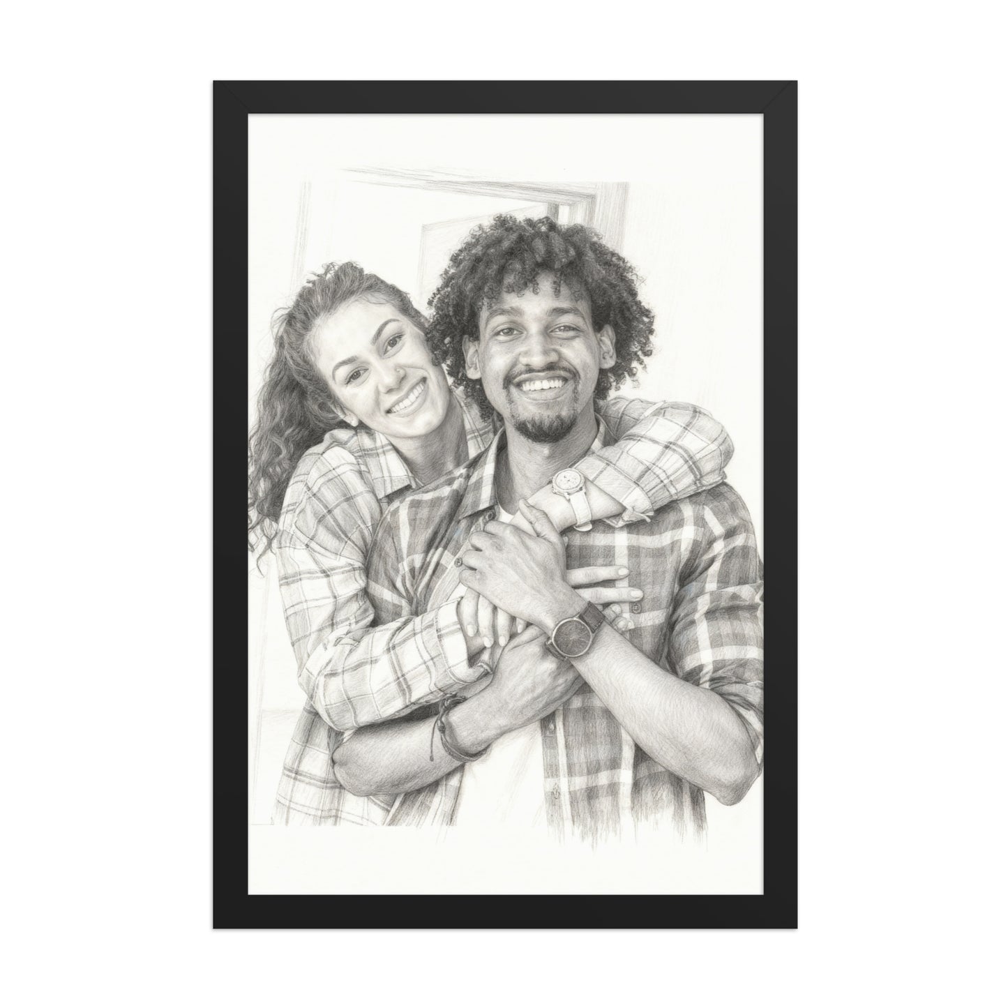Custom Pencil Couple Portrait