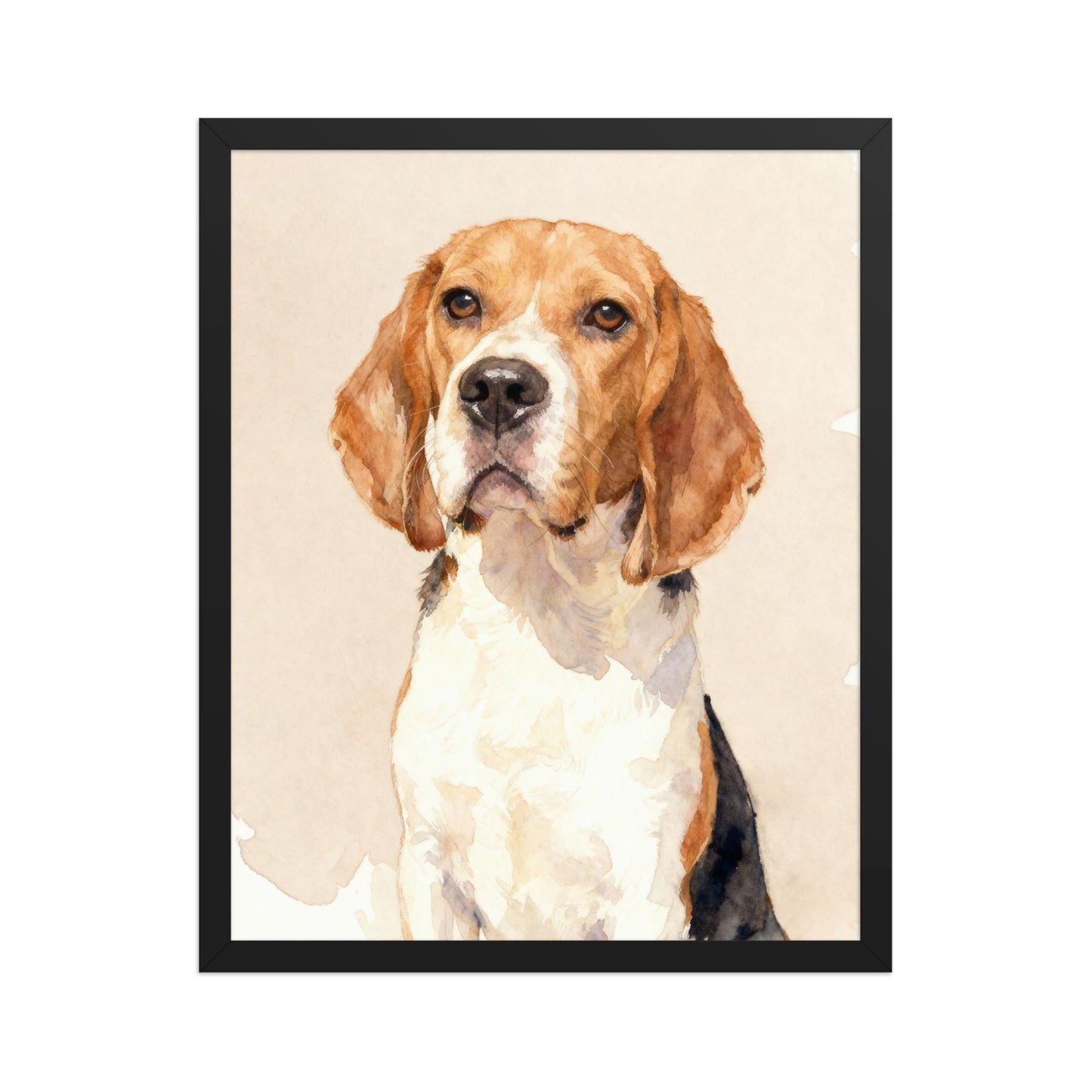 Custom Modern Pet Portrait – Watercolor Style, Solid Background
