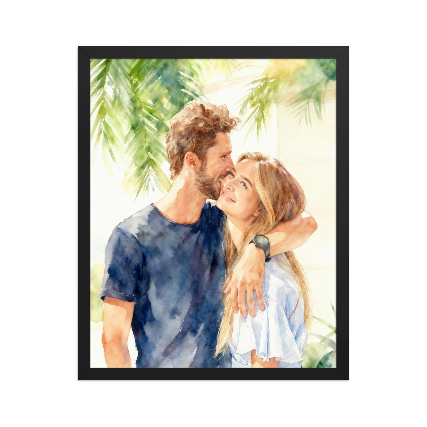 Custom Watercolor Couple Portrait