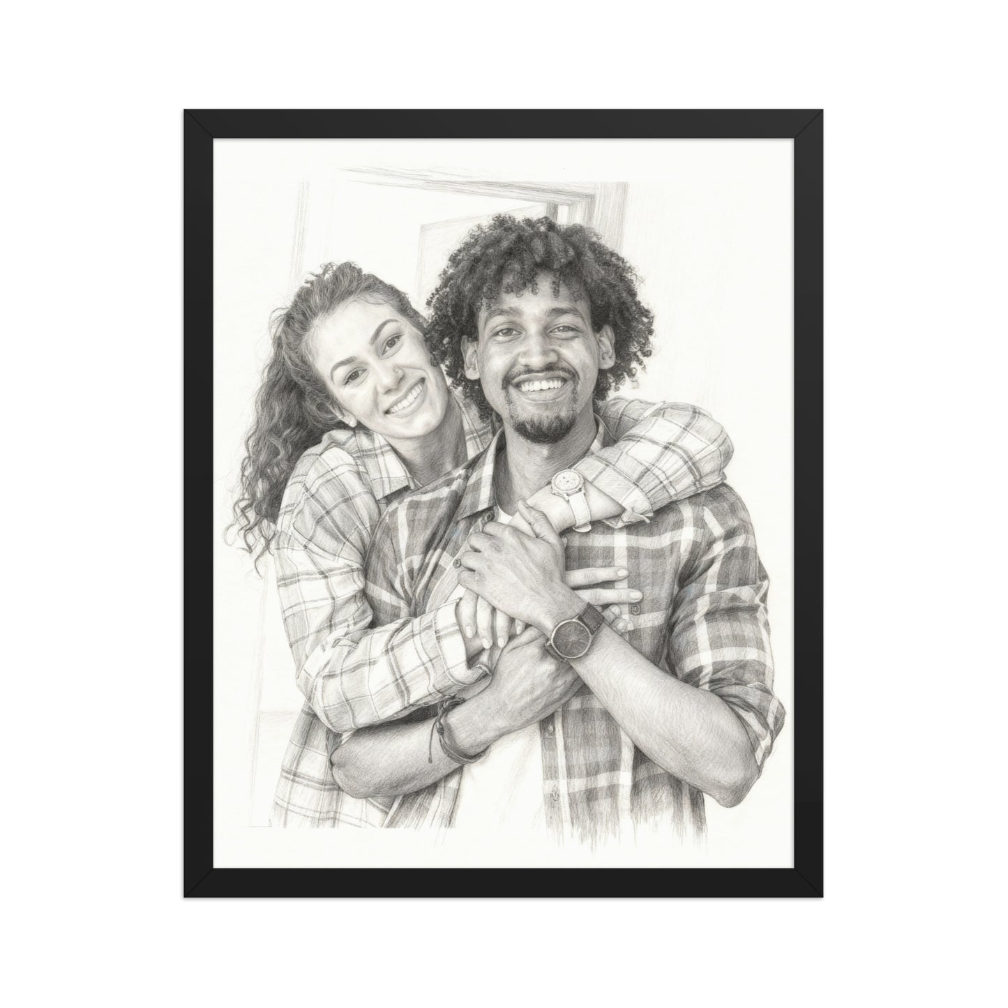 Custom Pencil Couple Portrait
