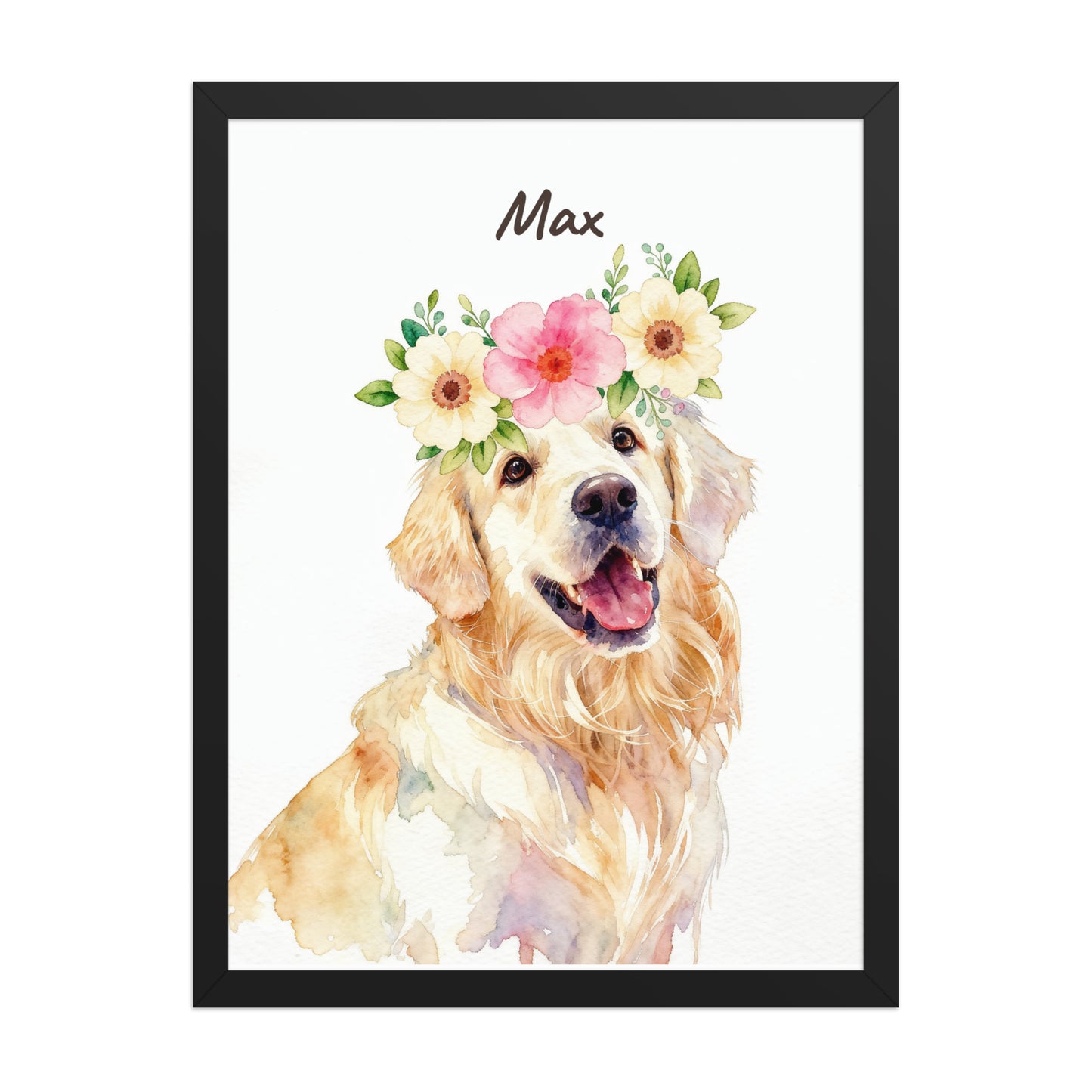 Pet Portrait with Flower Crown
