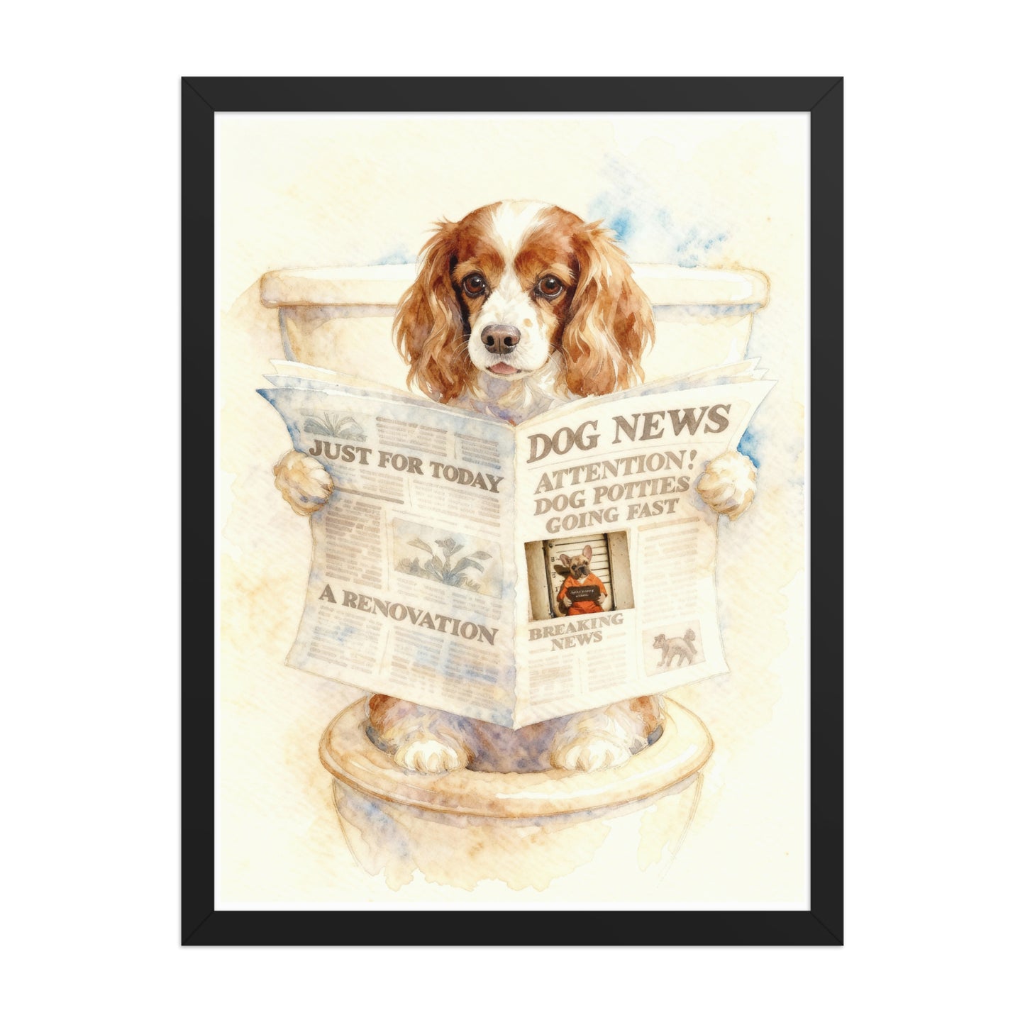 Bathroom Pet Portrait - Morning Toilet Moment