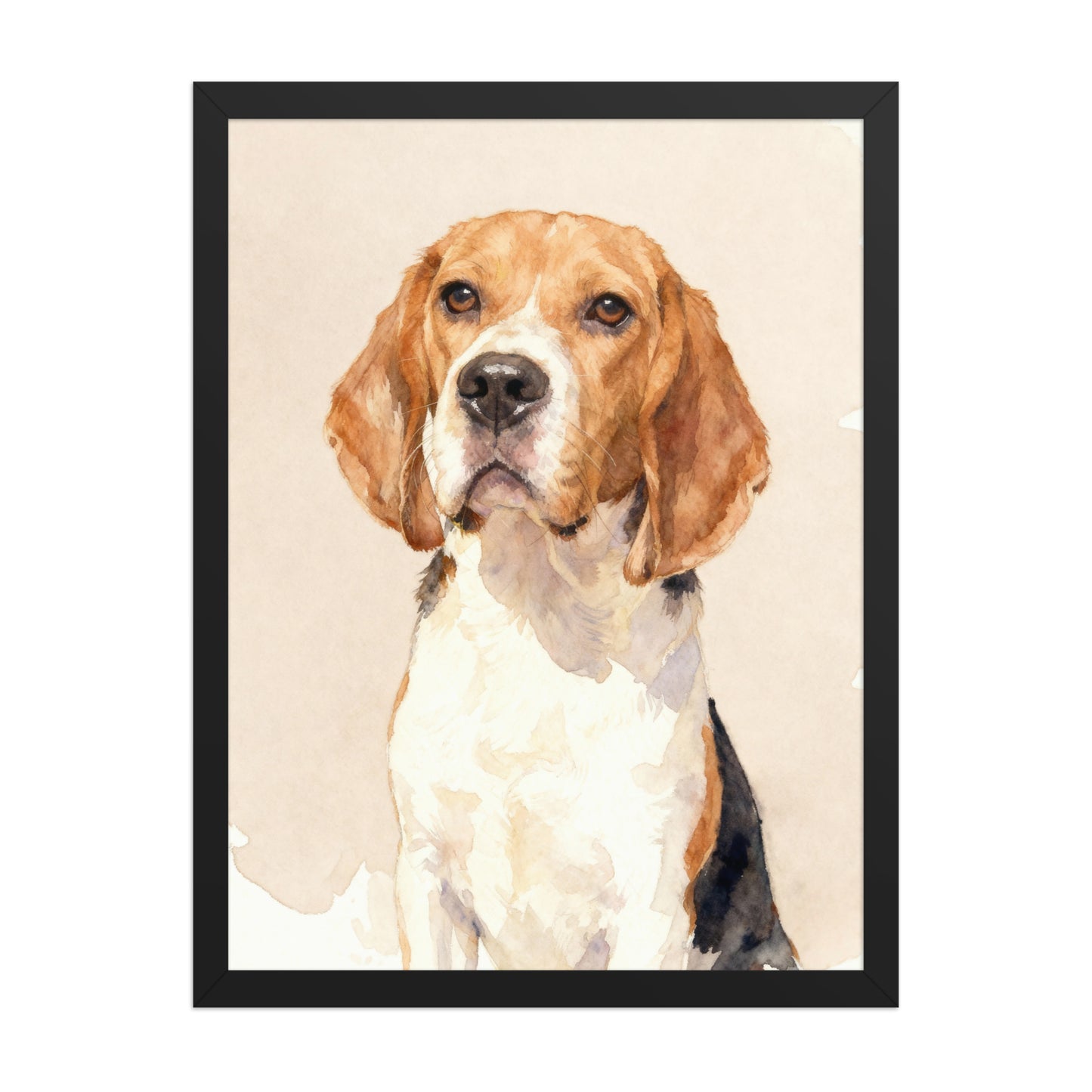 Custom Modern Pet Portrait – Watercolor Style, Solid Background