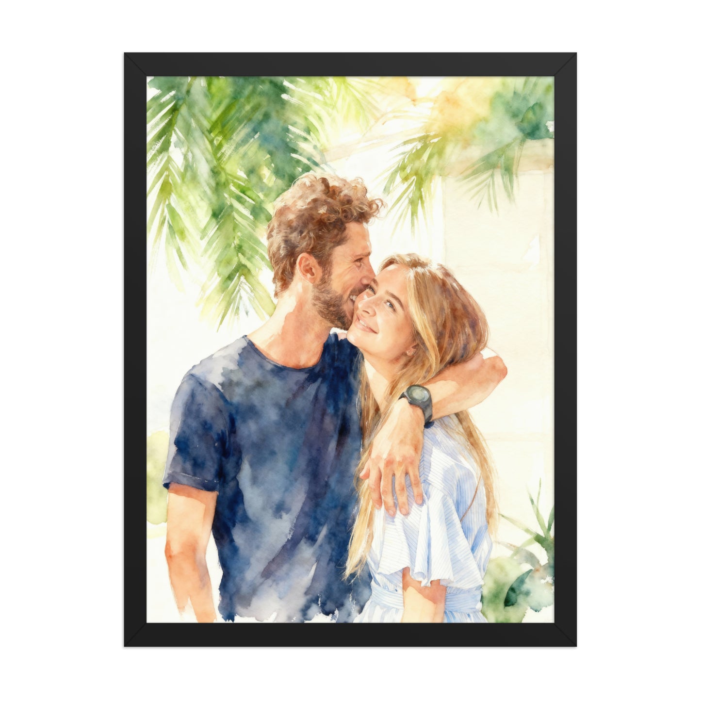 Custom Watercolor Couple Portrait
