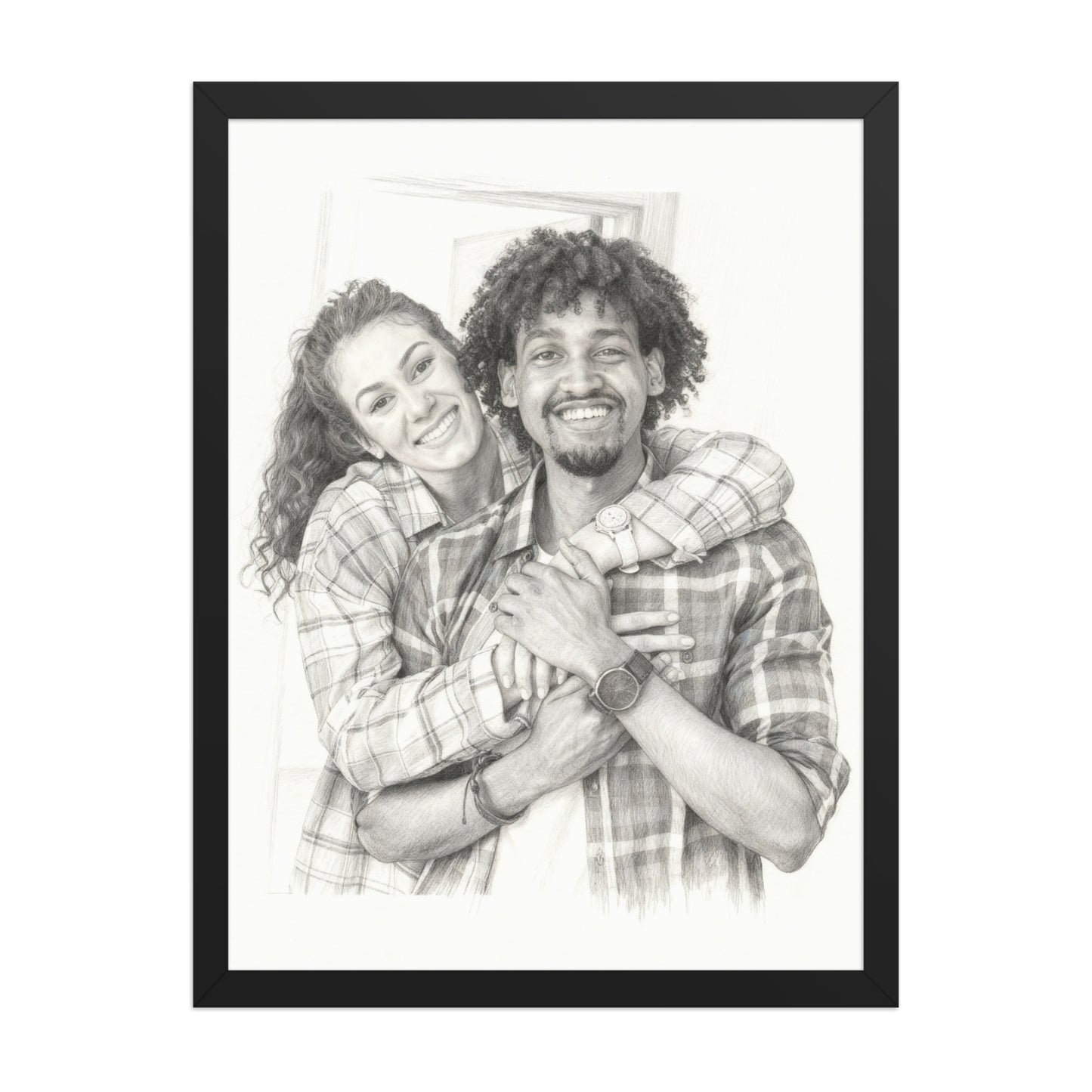Custom Pencil Couple Portrait