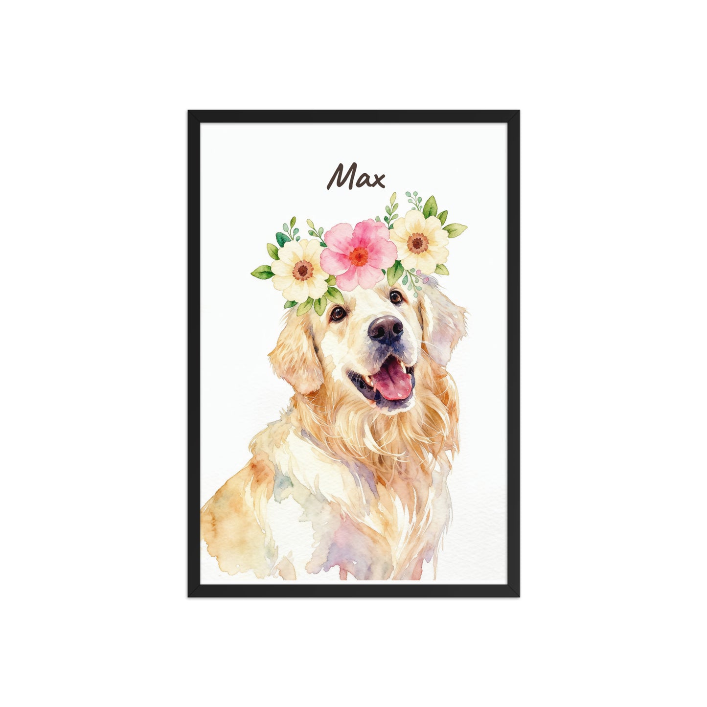 Pet Portrait with Flower Crown