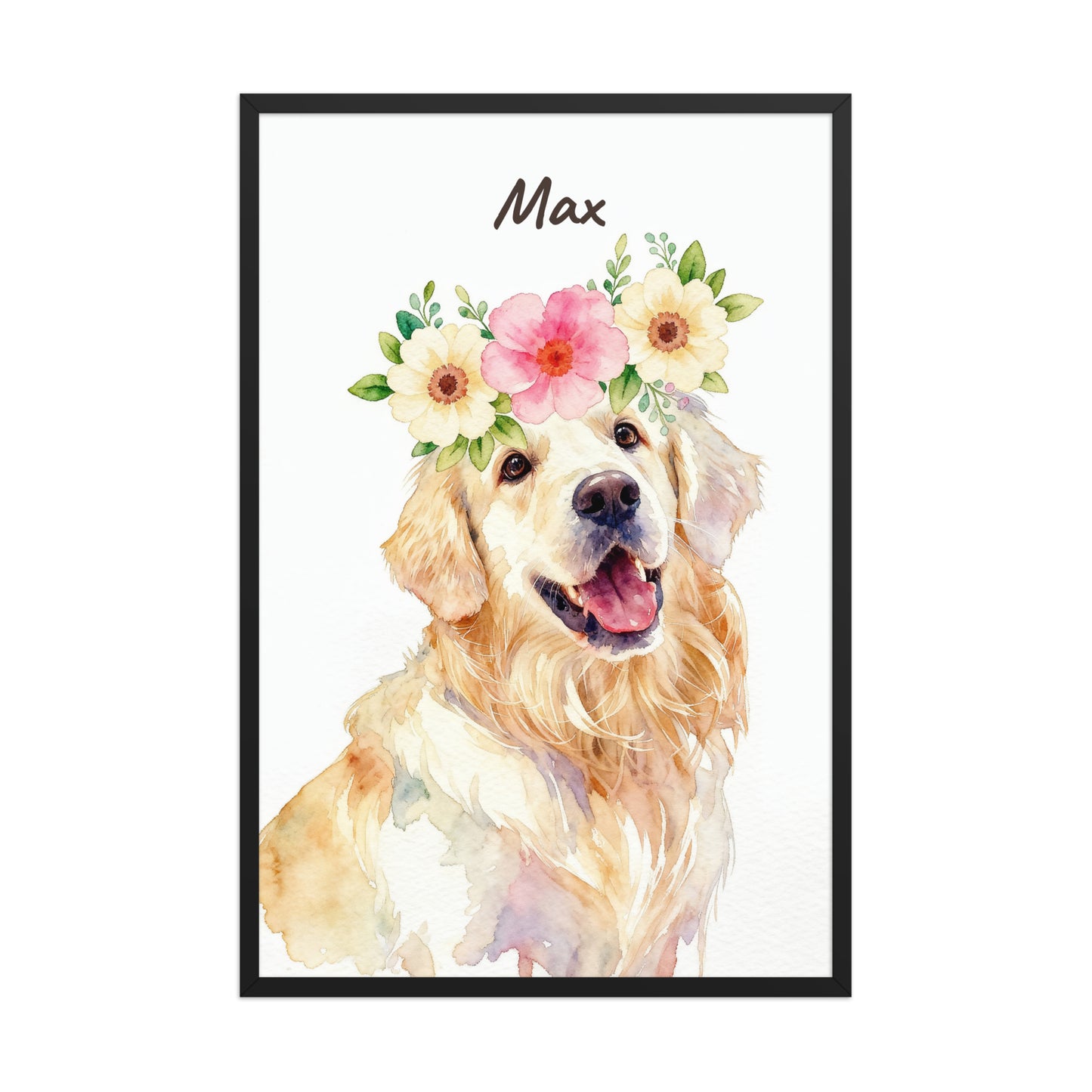 Pet Portrait with Flower Crown