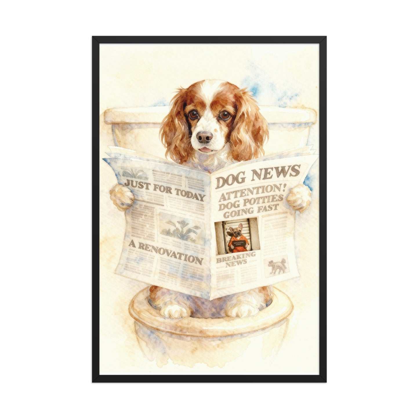 Bathroom Pet Portrait - Morning Toilet Moment