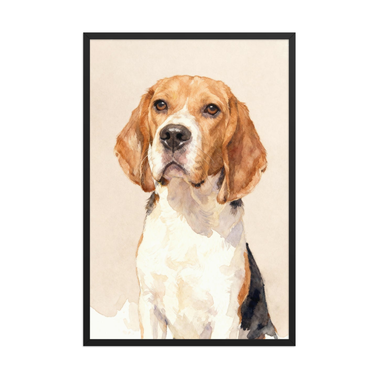 Custom Modern Pet Portrait – Watercolor Style, Solid Background