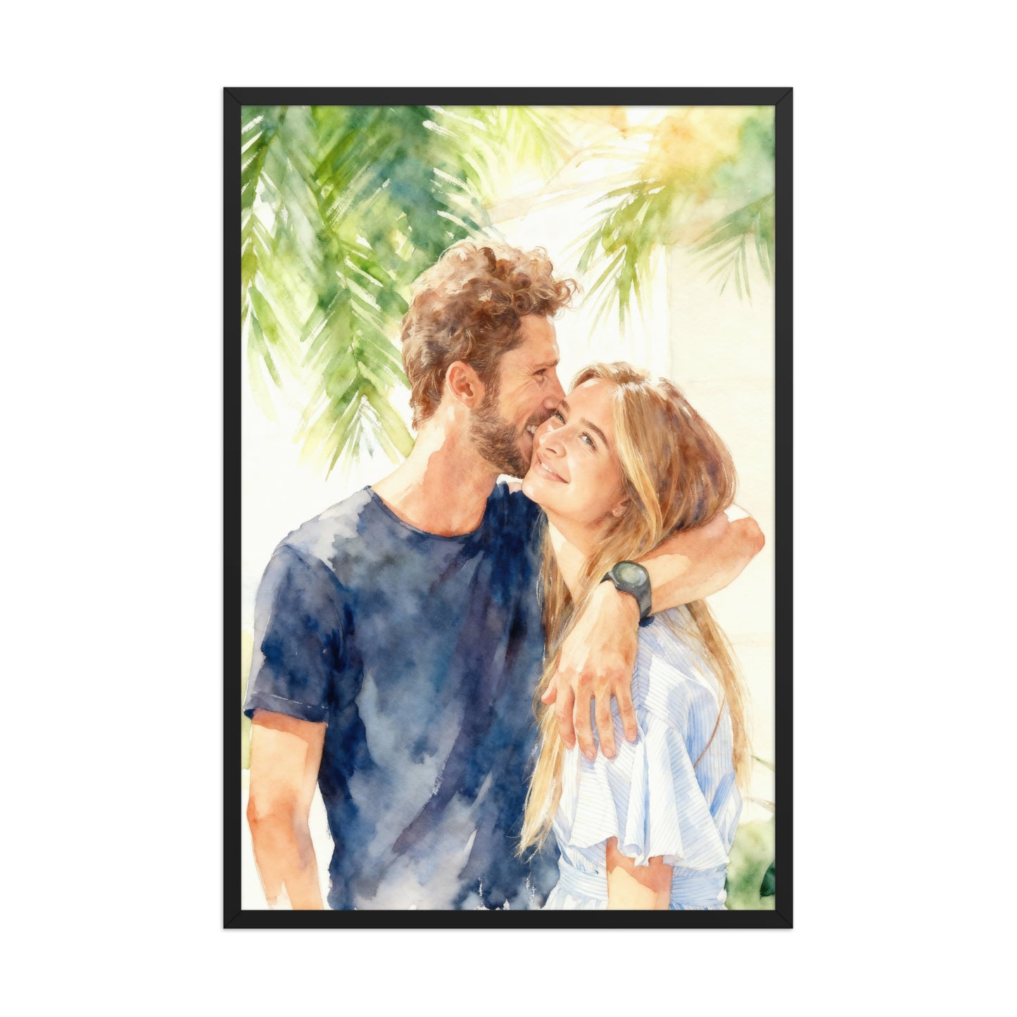 Custom Watercolor Couple Portrait