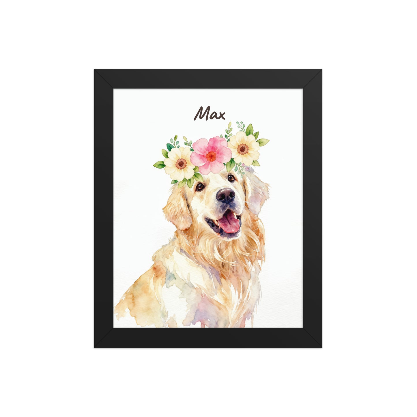 Pet Portrait with Flower Crown