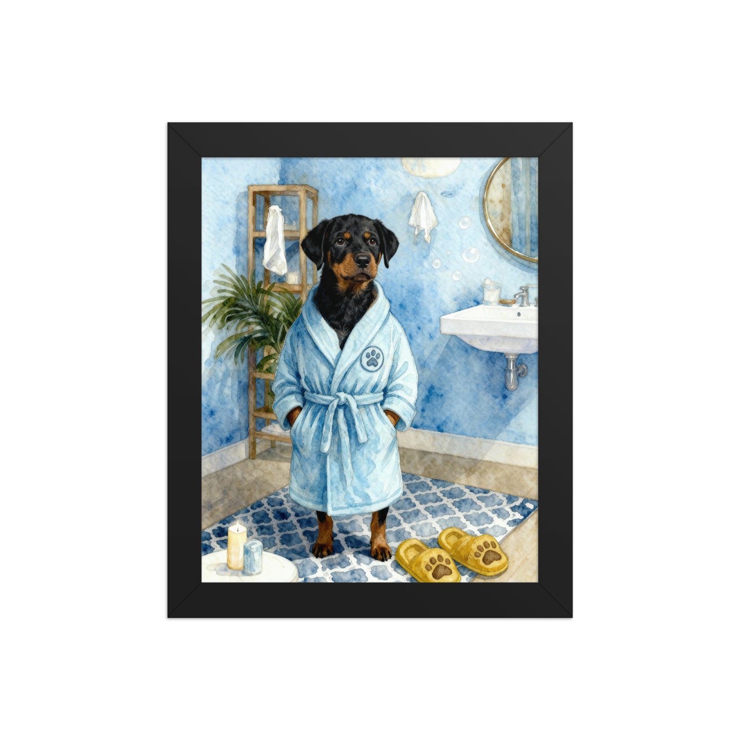 Bathroom Pet Portrait – Pet in Bathrobe