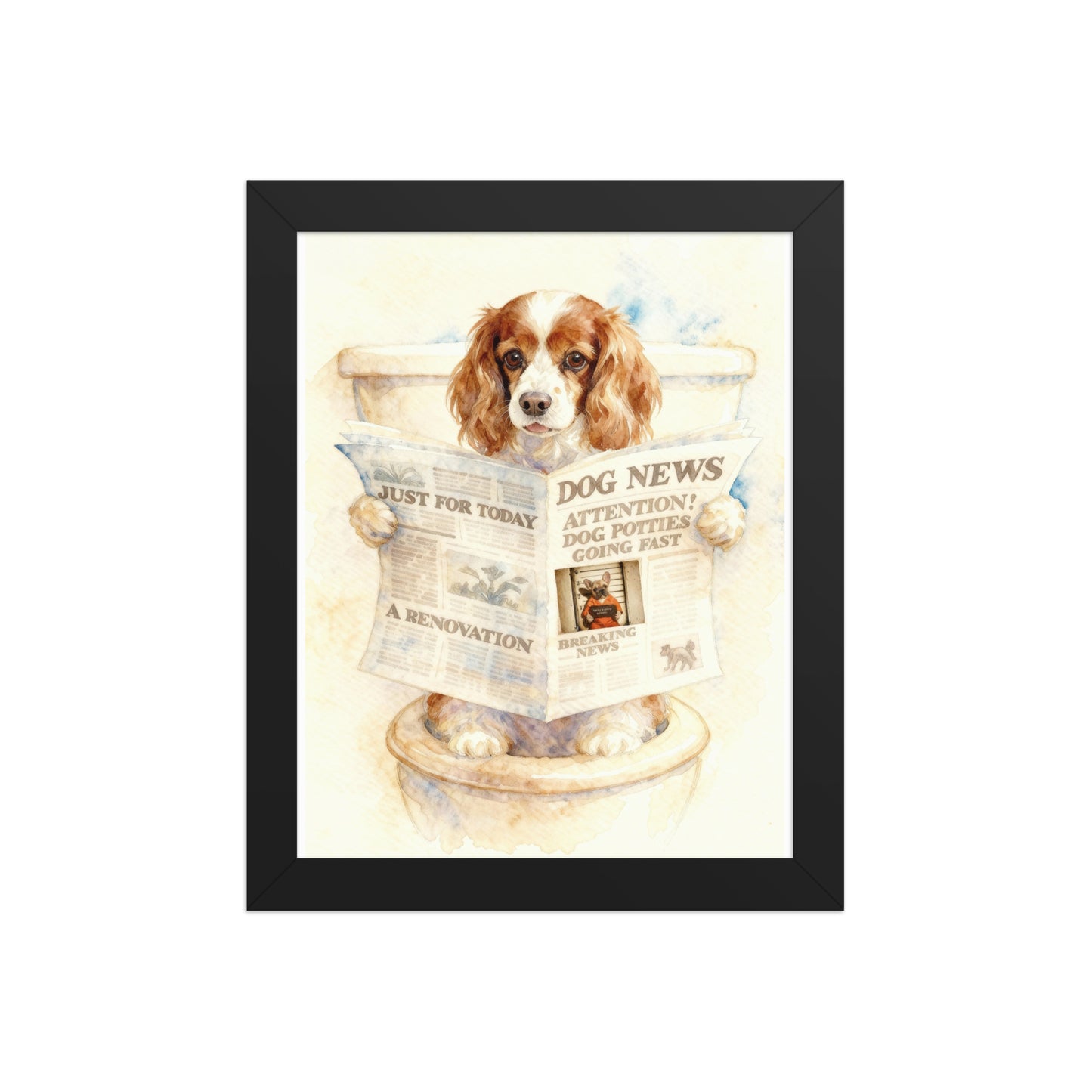 Bathroom Pet Portrait - Morning Toilet Moment