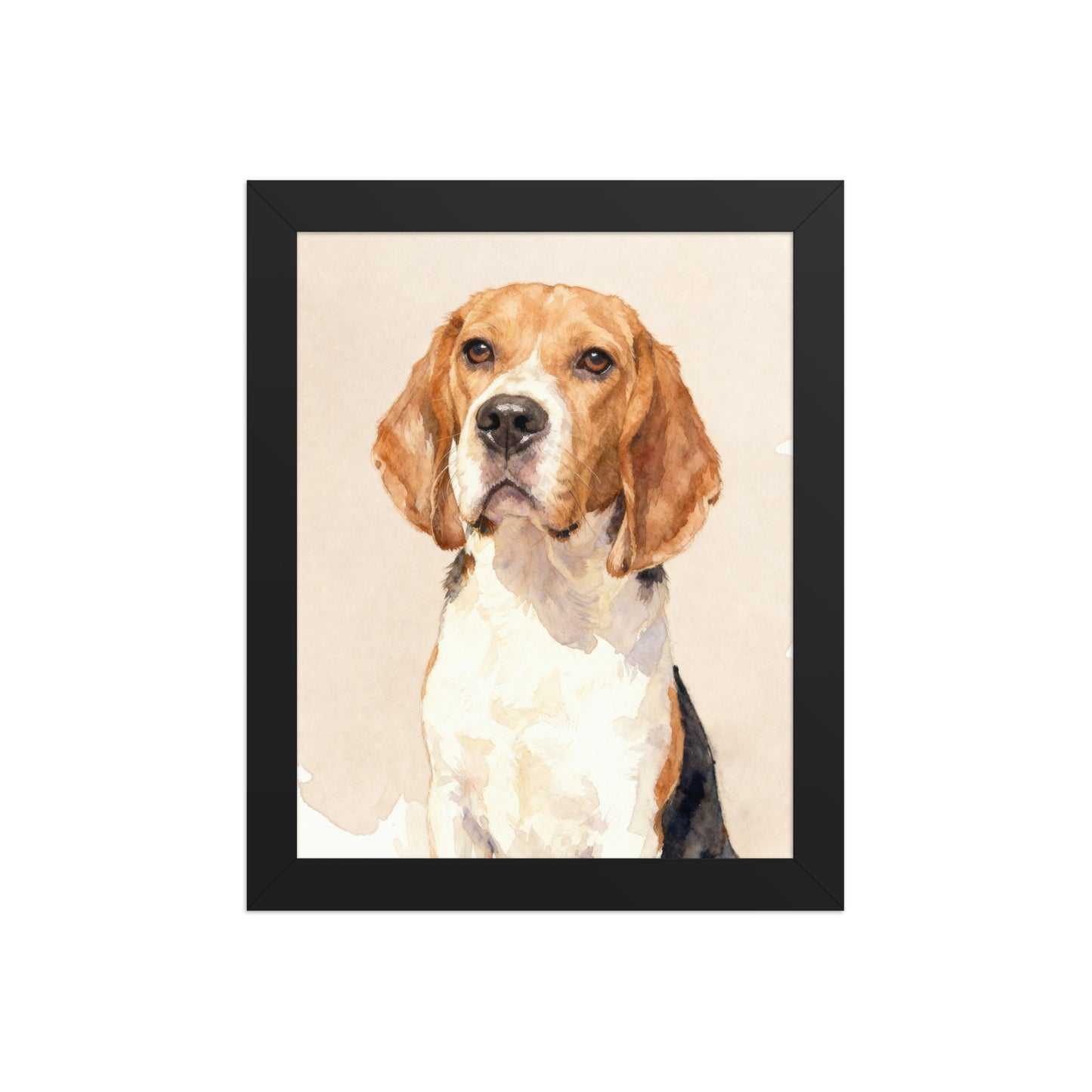 Custom Modern Pet Portrait – Watercolor Style, Solid Background