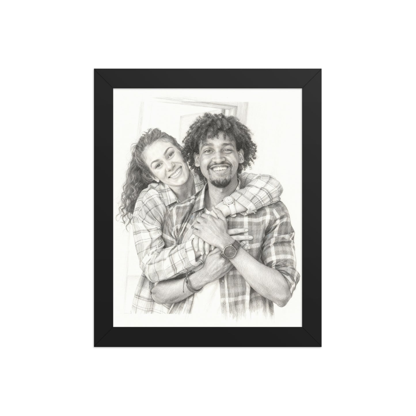 Custom Pencil Couple Portrait