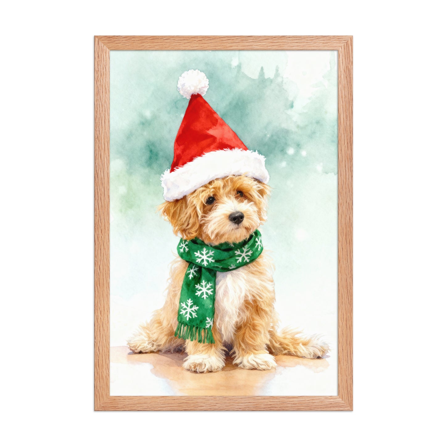 Christmas Pet Portrait – Watercolor Style