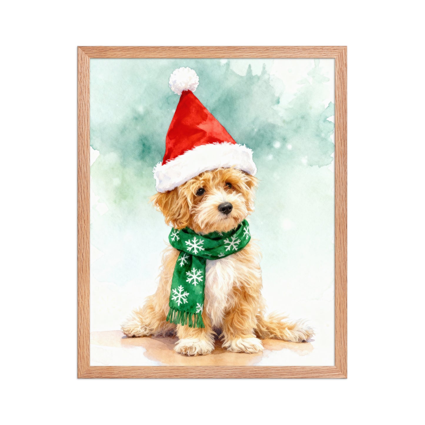 Christmas Pet Portrait – Watercolor Style