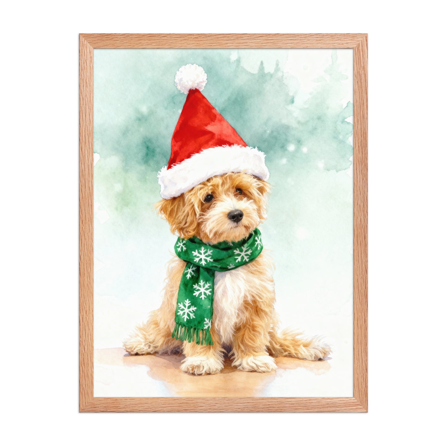 Christmas Pet Portrait – Watercolor Style